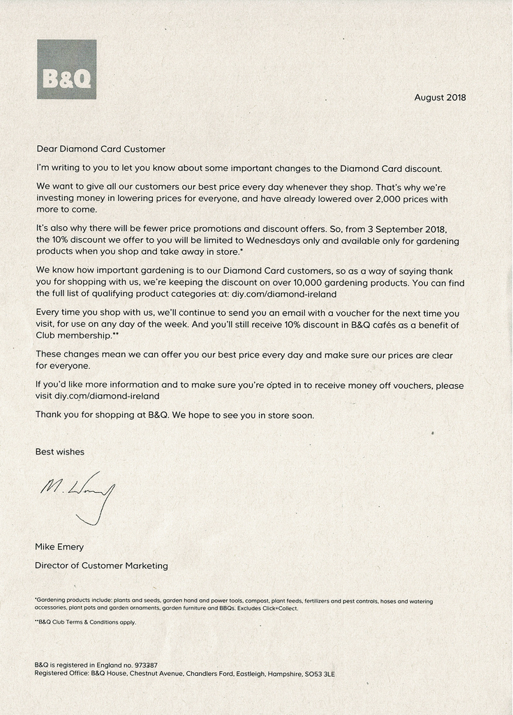 B&Q Diamond Club — boards.ie Now Ye're Talkin'